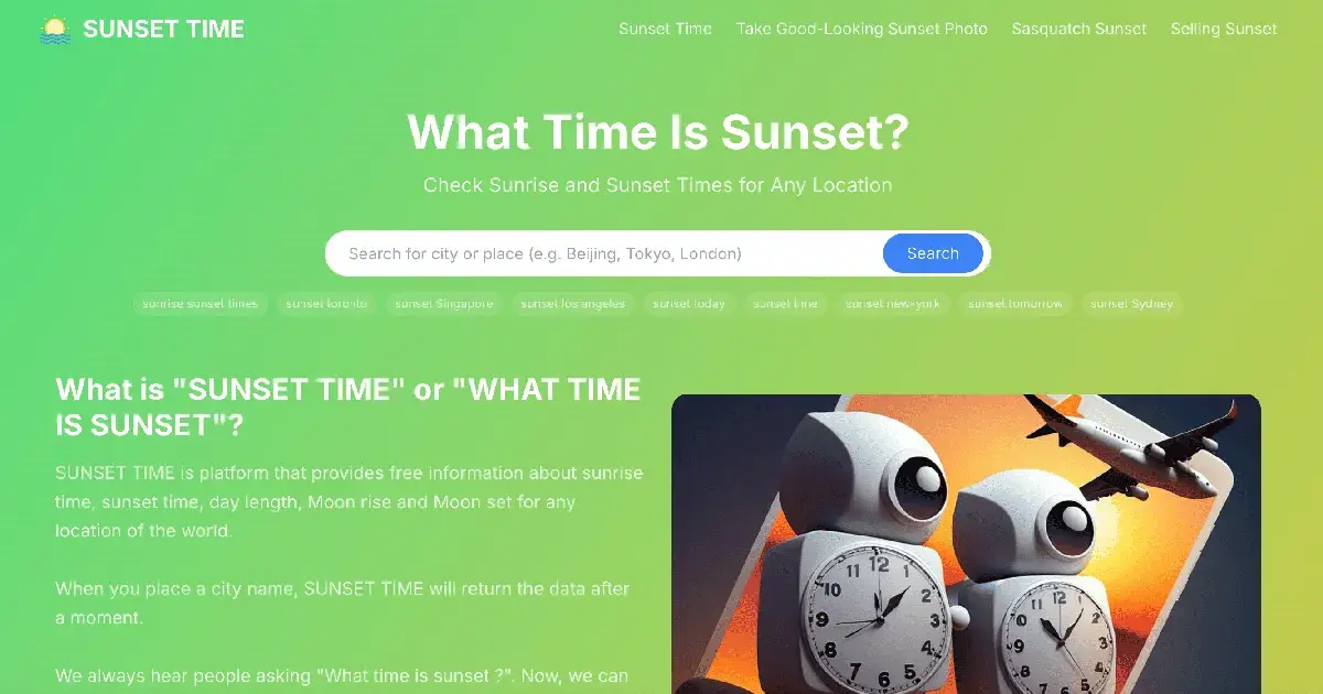 sunset today — IN news