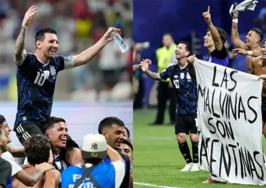 Argentina risk FIFA punishment after Falkland Islands banner during England win celebrations