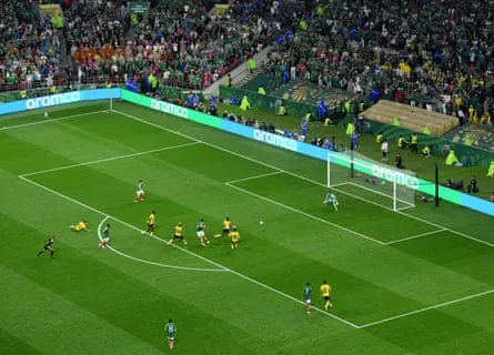 Jiménez strikes to put Mexico two up.